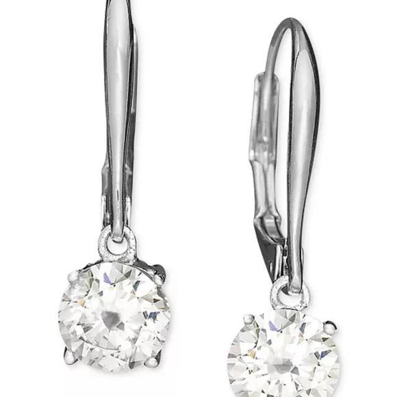 Eliot Danori Cubic Zirconia leaver back drop earrings - Picture 3 of 7